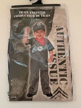 Fun World Train Engineer Toddler Costume Size 3T-4T